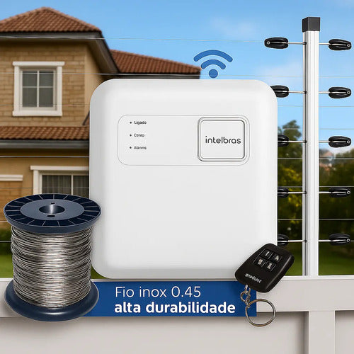 Kit Cerca Elétrica Intelbras 30m Big Industrial – Fio 0,45mm – Bivolt 127V/220V – Controle por App