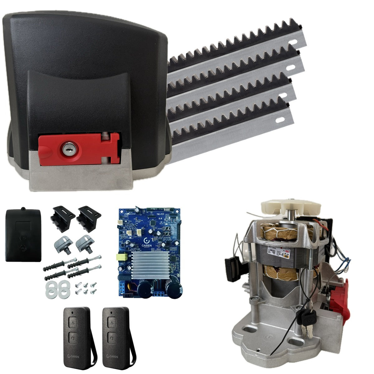 Kit Motor de Portão Deslizante Garen KDZ TSI FIT 1/3 HP – Bivolt – 2 Controles Remoto
