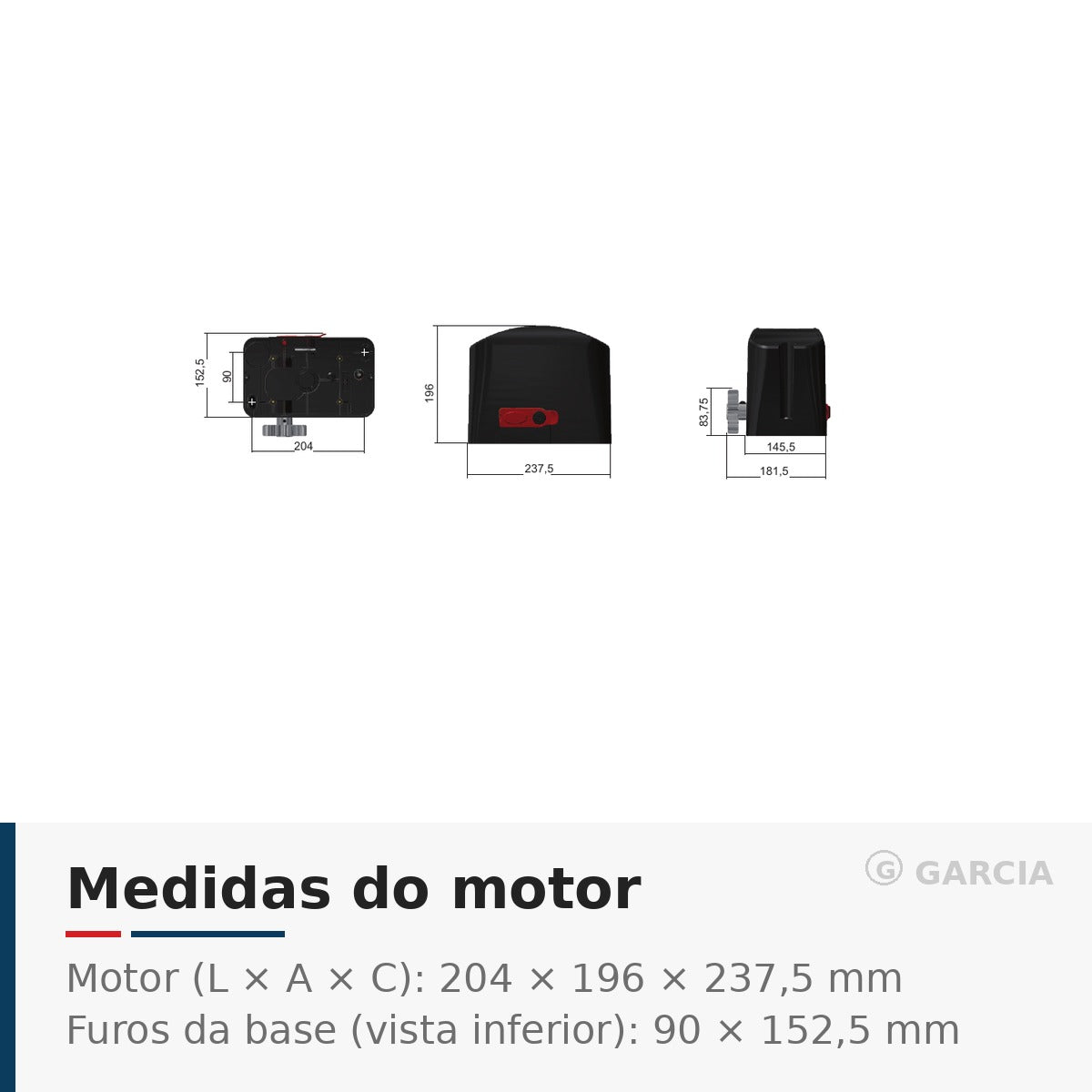 Kit Motor de Portão Deslizante Garen DZ Full 1/4 HP 400kg – 2 Controles Remoto