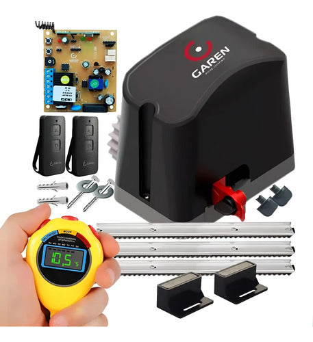 Kit Motor de Portão Deslizante Garen 1/4 HP 400kg – 2 Controles Remoto