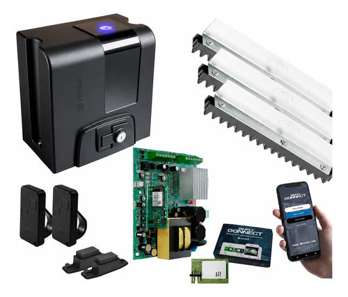 Kit Motor de Portão Deslizante Rossi Atto Nitro Wi-Fi 400kg 3m – Bivolt 127V/220V