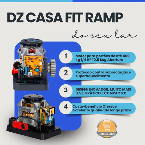Kit Motor de Portão Deslizante Garen 1/4 HP 400kg – 2 Controles Remoto