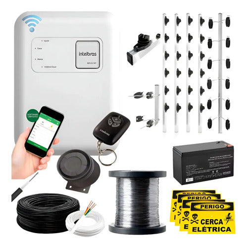 Kit Cerca Elétrica Intelbras 30m Big Industrial – Fio 0,45mm – Bivolt 127V/220V – Controle por App