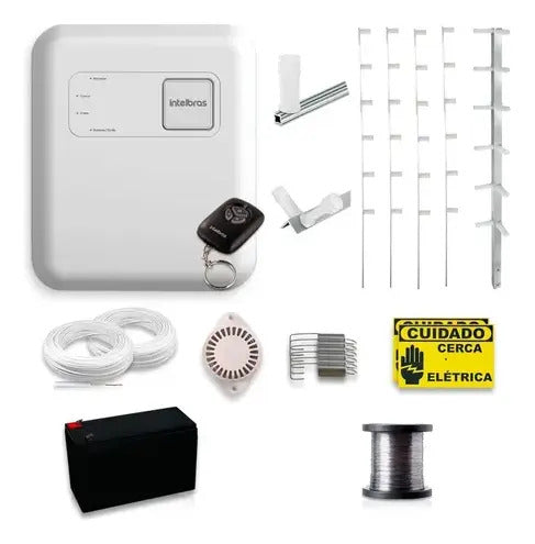 Kit Cerca Elétrica Intelbras 120m Central ELC 5001 Haste Estrela